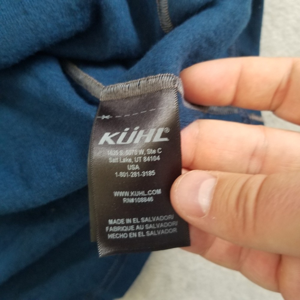 Kuhl Akkomplice Sweater Mens M Blue 1/4 Zip Pullover Fleece Hiking Run Outdoor - Picture 3 of 10